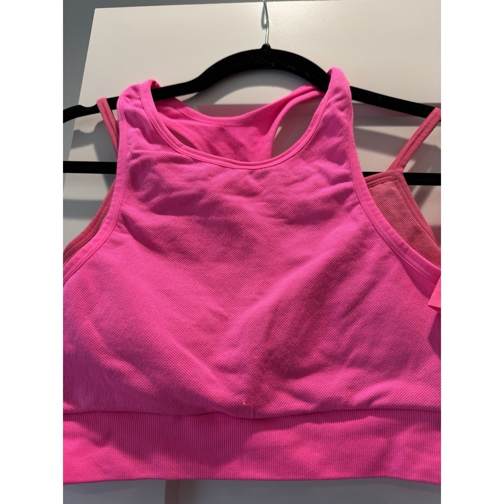 Sporty Athleisure JoyLab Hot Pink Sports Bra Running Shorts Set S/XS - Picture 2 of 8